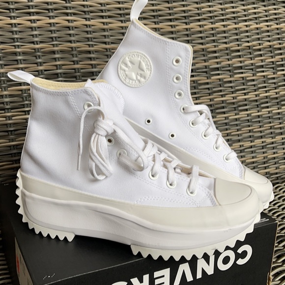 Converse Chuck Taylor All Star Run Star Hike Hi White/White WMNS Triple White - Picture 6 of 16